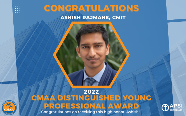 Ashish Rajmane, CMIT, Wins 2022 CMAA Distinguished Young Professional Award